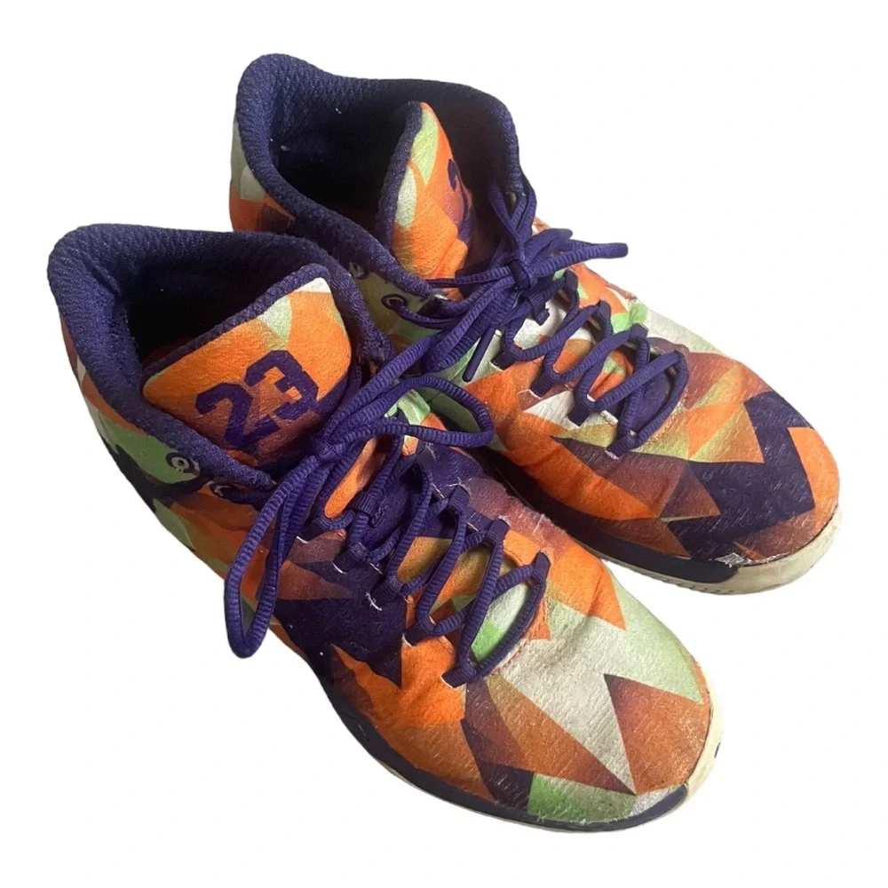 Jordan Orange Purple Green Geometric Basketball Sneakers